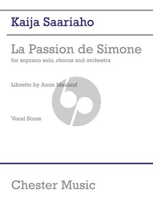 Saariaho La Passion de Simon Soprano-Choir and Orchestra (Vocal Score)