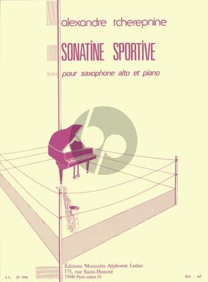 Tcherepnin Sonatine Sportive Saxophone alto et Piano