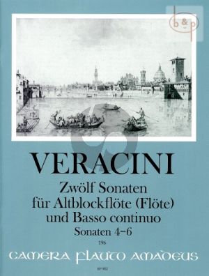 Veracini 12 Sonaten Vol.2 No. 4 - 6 Treble Recorder [Flute]-Bc (edited by Winfried Michel)