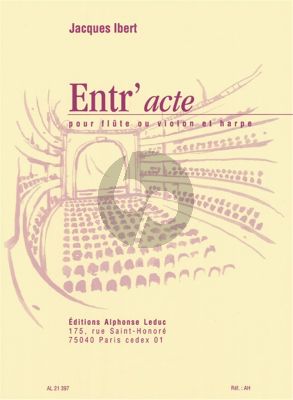 Ibert Entr'acte Flute or Violin and Harp