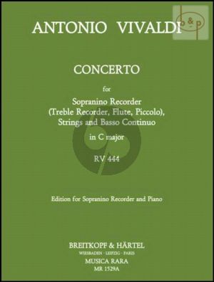 Concerto C-major RV 444 (Sopranino[Treble/Flute/ Piccolo]-Strings-Bc)