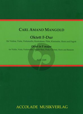 Mangold Octet F-major Flute-Clar.[Bb]-Horn [F]-Bsn-Vi.-Va.-Vc.-D.Bass (Score/Parts) (Hans-Peter Vogel)