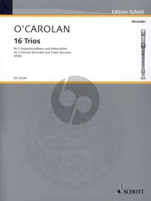 O Carolan 16 Trios for 2 Descant Recorders and Treble Recorder Score and Parts (arr. Patrick Pfos)