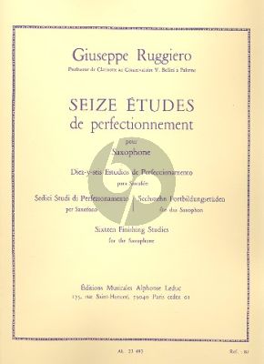 Ruggiero 16 Etudes de Perfectionnement pour Saxophone