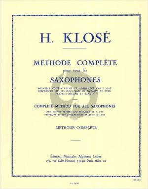 Klose Methode Complète pour tous les Saxophones (French/English)