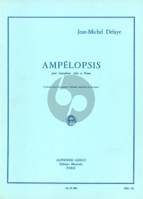 Defaye Ampélopsis pour Saxophone Alto et Piano