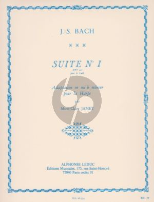 Bach Suite No.1 BWV 996 for Lute Adapted in E-flat minor for Harp (Marie Claire Jamet)