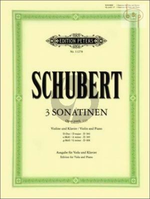 Schubert 3 Sonatinas Op.Posth.137 D.384 - 385 - 408 Viola und Klavier (transcr. Klaus Burmeister und Harry Wondrascheck)