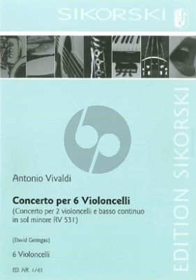 Concerto (after Concerto for 2 Violoncellos e Basso RV 418) (6 Violoncellos)