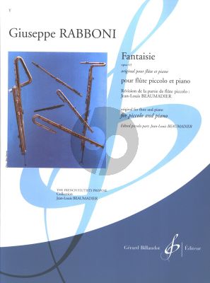 Rabboni Fantaisie Op. 43 Piccolo et Piano (orig.Flute) (transcr. J.L.Beaumadier) (advanced level. grade 9)