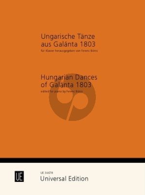 Hungarian Dances of Galanta (1803) Piano solo (edited by Ferenc Bonis) (grade 4)