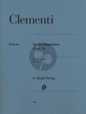 Clementi 6 Sonatinen Op.36 for Piano (Edited by E.G.Heinemann - Fingering by the composer) (Henle-Urtext)