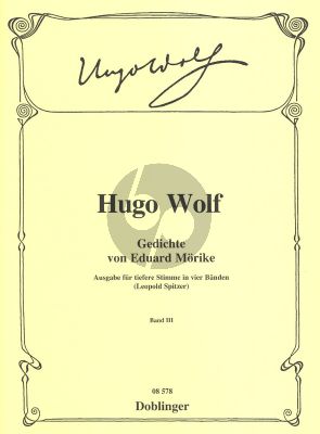 Wolf Gedichte von Eduard Moricke Vol.3 Tiefere Stimme (edited by Leopold Spitzer)