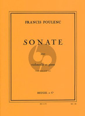 Poulenc Sonate Violoncelle - Piano (Nouvelle edition corrigée 1953)