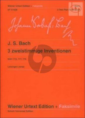 3 Zweist. Inventionen (BWV 772 - 777 - 779) (edited by Ulrich Leisinger) (fingering Oswald Jonas)