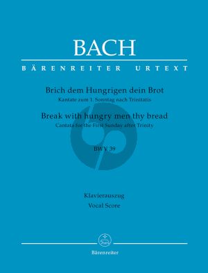 Bach Kantate BWV 39 Brich dem Hungrigen dein Brot (Vocal Score) (germ./engl.) (Barenreiter-Urtext)