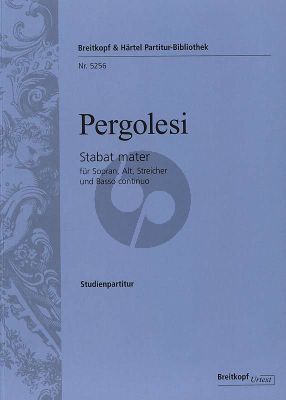 Pergolesi Stabat Mater Soprano-Alto-Strings-Bc Study Score (edited by Helmut Hucke)