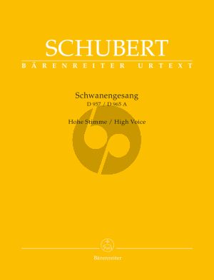 Schubert Schwanengesang D.957 - Die Taubenpost D.965A (High) (edited by Walther Durr) (Barenreiter-Urtext)