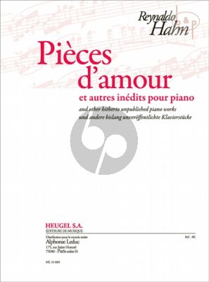 Pieces d'Amour et autres inedits Piano seule