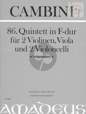 Quintet No.86 F-major (2 Vi.-Va.- 2 Vc.) (Score/Parts)