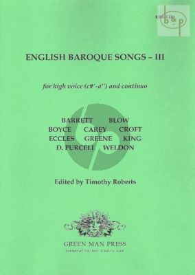 English Baroque Songs Vol.3 High Voice