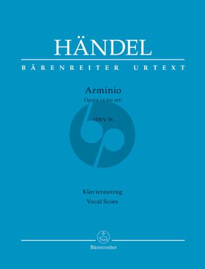 Handel Arminio HWV 36 (Opera in 3 Acts) (Vocal Score) (it./germ.) (edited by Michael Pacholke) (Barenreiter-Urtext)