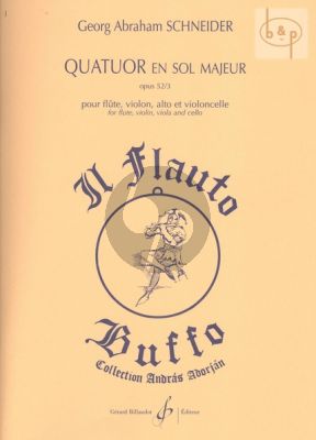 Quartet G-major Op.52 No.3 Fl.-Vi.-Va.-Vc. (Score/Parts)