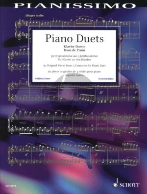 Album Piano Duets - 50 Original Pieces from 3 Centuries for Piano 4 Hands (edited by Monika Twelsiek) (Schott - Pianissimo)
