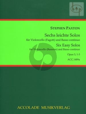 6 leichte Solos Op. 3 Vol. 1 No. 1 - 3 Violoncello [Bassoon]-Bc