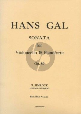 Gal Sonate c-minor op.89 for Cello and Piano