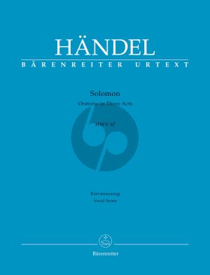 Handel Solomon HWV 67 Soli-Choir-Orch. Vocal Score (engl./dt.) (edited by Hans Dieter Clausen)