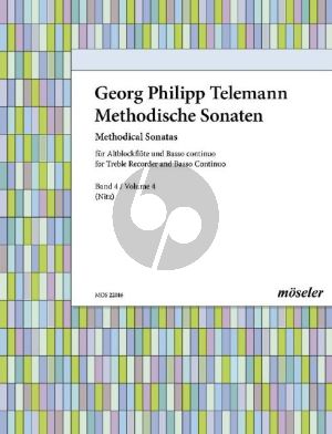 Telemann Methodische Sonaten Vol. 4 Altblockflöte und Bc (1728 & 1732) (Martin Nitz)