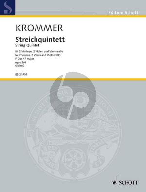 Krommer Quintet F-major Op. 8 No.4 2 Vi.- 2 Va.-Vc. (Score/Parts) (edited by Tilman Sieber)