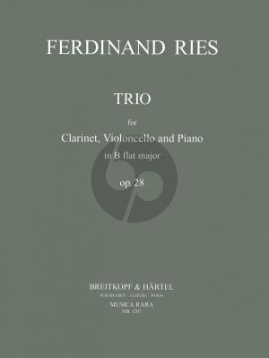 Ries Trio B-flat major Op. 28 Clarinet [Bb]-Violoncello-Piano (Score/Parts) (Klocker-Genuit)