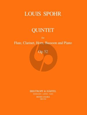 Spohr Quintet Op.52 C-minor for Flute, Clarinet, Horn, Bassoon and Piano Score/Parts (edited by Maurice F. Powell)