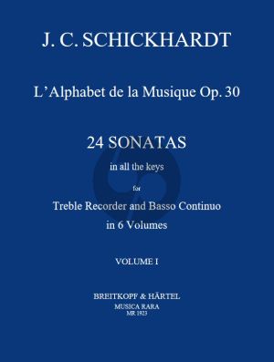 Schickhardt L'Alphabet de La Musique Op.30 - 24 Sonatas Vol.1 No.1-4 Treble Recorder and Bc (Edited by Paul J. Everett)