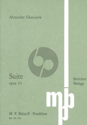 Suite C Dur Op.35 (1887/1891) Streichquartett Studienpartitur