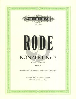 Rode Konzert No.7 a-moll Violine und Orchester Ausgabe fur Violine und Klavier (Herausgeber Walther Davisson)