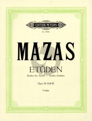 Mazas Etudes d'Artistes Op.36 Vol.3 fur Violine (Herausgeber Friedrich Hermann) (Peters)