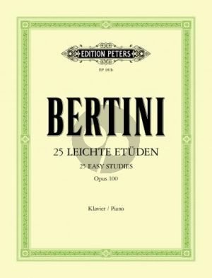 Bertini 25 Leichte Etuden Op.100 Piano (Etüden ohne Oktaven) (Adolf Ruthardt)