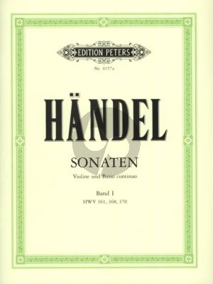 Handel 6 Sonaten Vol.1 No.1-3 HWV 361/368/370 fur Violine und Bc (Herausgebers Walther Davisson und Günther Ramin)