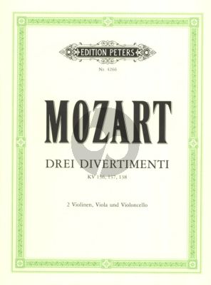 Mozart 3 Divertimenti KV 136-137-138 (125 a-c) Parts (edited by Carl Herrmann)