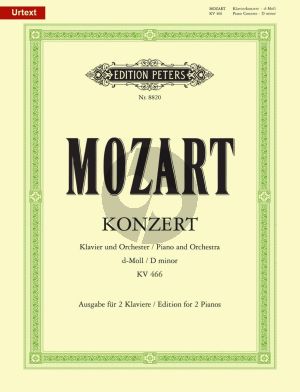 Mozart Konzert d-moll KV 466 Klavier und Orchester - Ausgabe 2 Klaviere (Herausgeber Christoph Wolff - Cadenza by Beethoven and Zacharias) (Peters-Urtext)