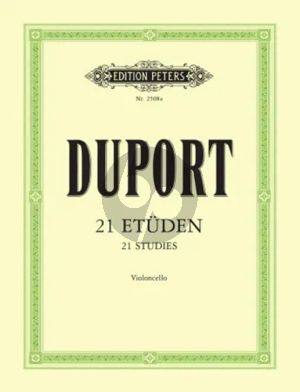 Duport 21 Studies for Cello (Editors Friedrich Grützmacher and Walter Schulz) (Peters)