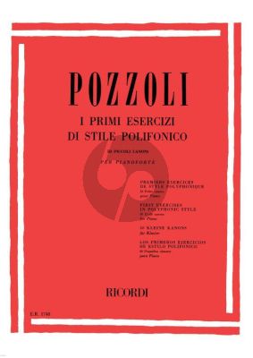 Pozzoli I Primi Esercizi di stile Polifonico (First Exercises Polyphonic Styles) for Piano