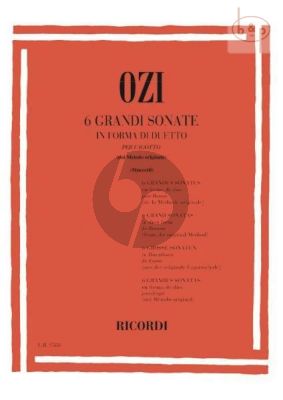 Ozi 6 Grand Sonatas in Duet Form 2 Bassoons (Muccetti)