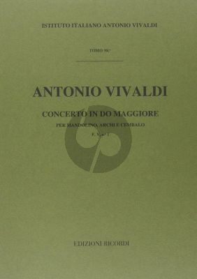 Vivaldi Concerto C-major F.V n.1 RV 425 Mandoline-Strings and Bc (Score)