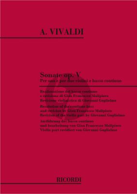 Vivaldi 6 Sonatas Op.5 for one or two Violins and Bc (Basso Continuo and Edited by G.F. Malipiero) (Revision of the Violin Part by G. Guglielmo)