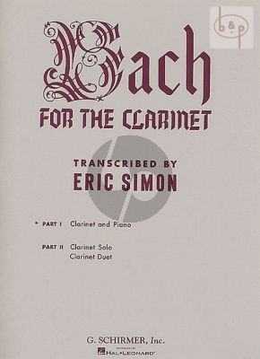 Bach for the Clarinet Volume 1 Clarinet-Piano