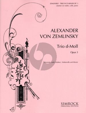 Zemlinsky Trio d-minor Op.3 Clar.[Bb]) [Violin]-Violoncello-Piano (Score/Parts)